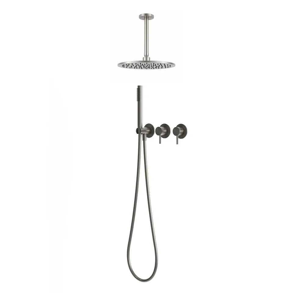 Sined Kit Doccia Soffitto 30 cm Canna Fucile Acciaio