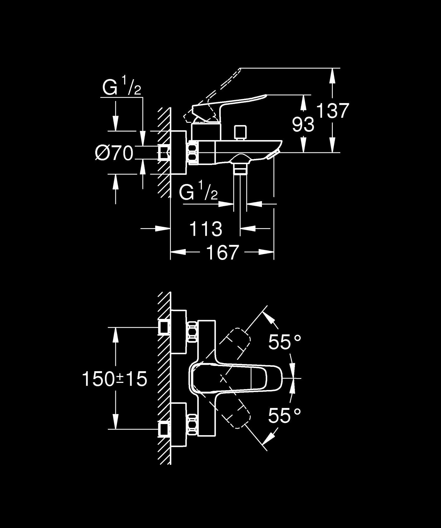 GROHE Dice 1018722430 miscelatore vasca nero opaco