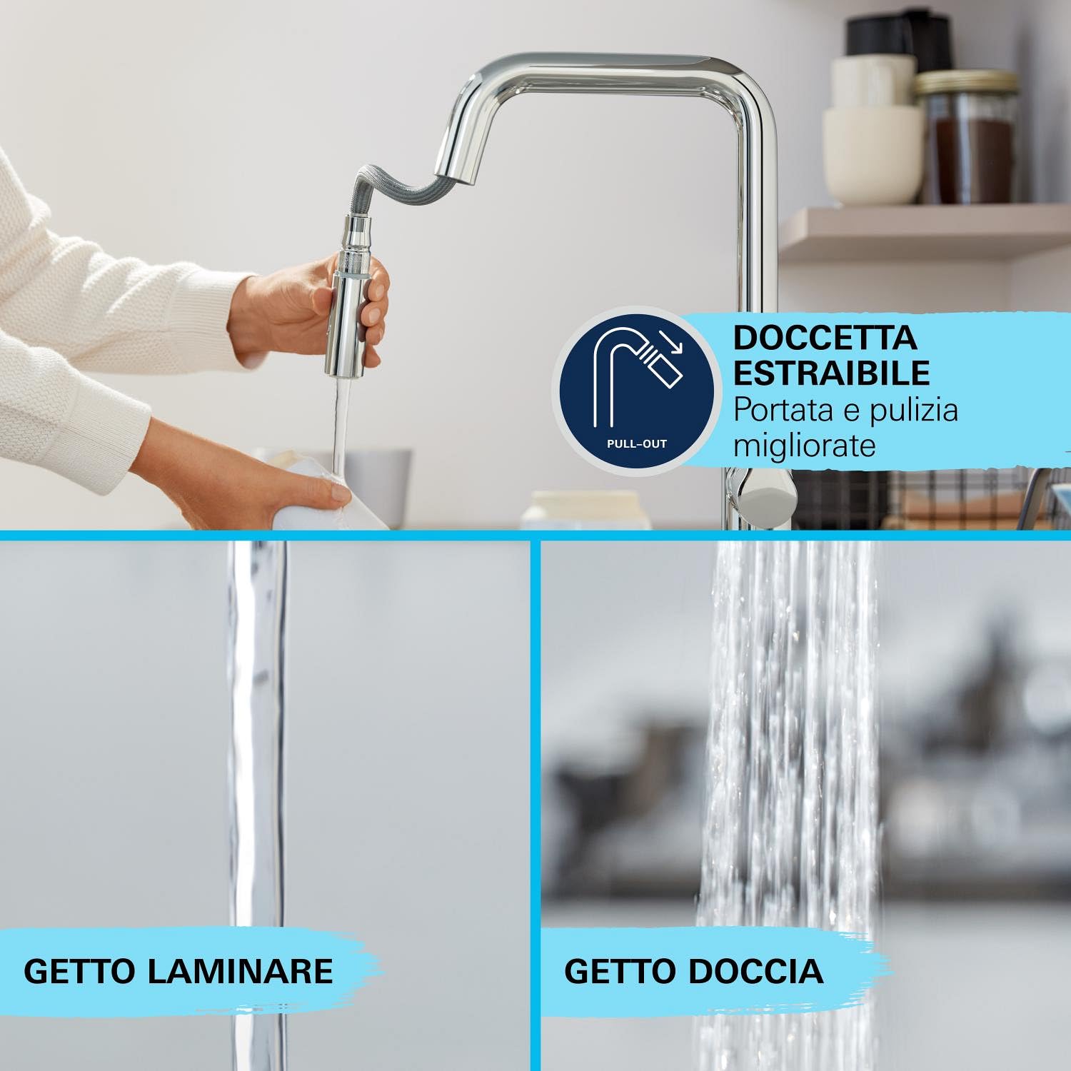 GROHE Start Edge 30551000 miscelatore cucina estraibile