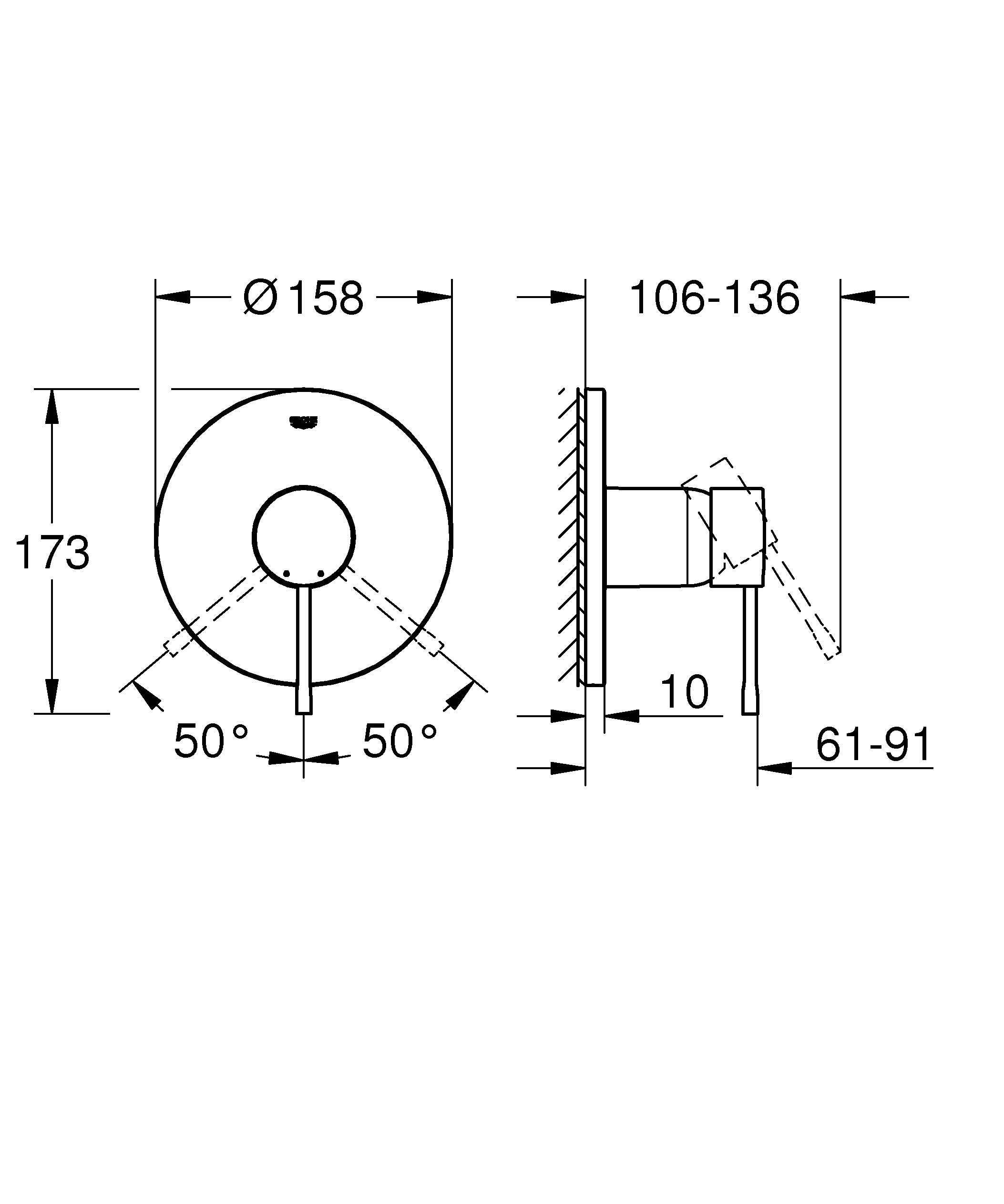 Grohe Essence 24057DC1 Miscelatore Doccia Cromo Spazzolato