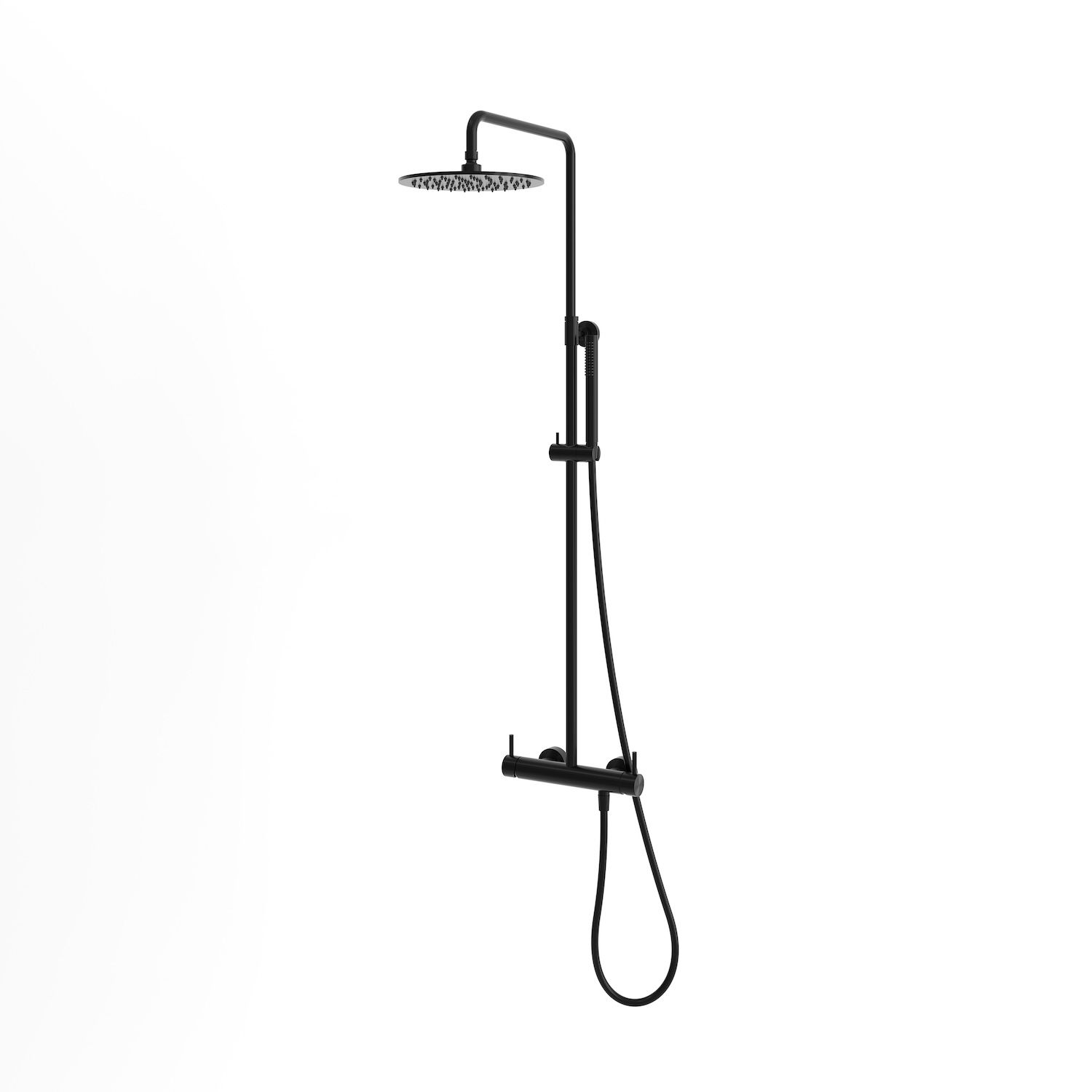 Sined Levante doccia a parete nero soffione 25 cm