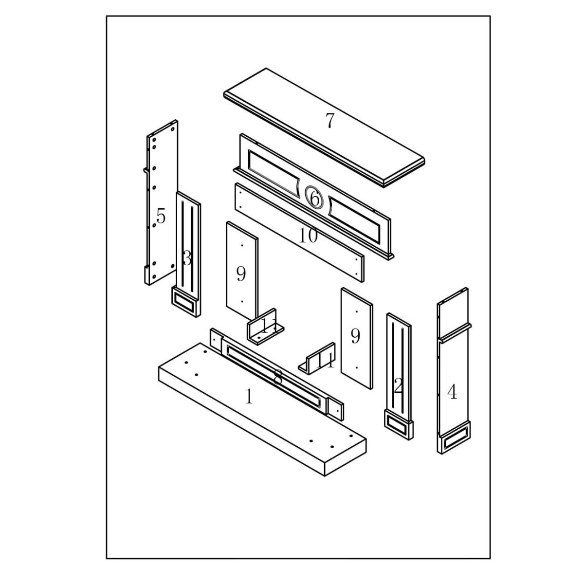 MPC Lipari Cornice Camino Turchese in MDF