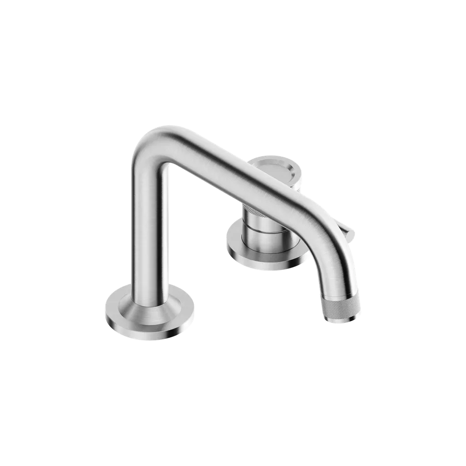Tubico Volga miscelatore lavabo 2 fori bocca bassa inox