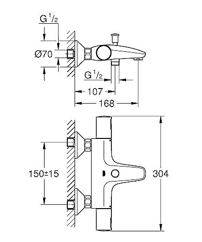 GROHE Precision Start 345982430 miscelatore vasca nero opaco