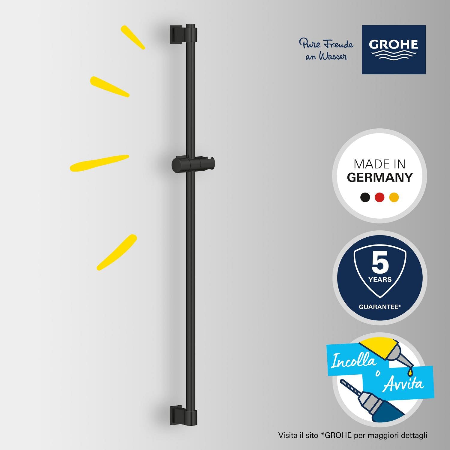 Grohe Vitalio Universal 269612431 saliscendi 90 cm nero opaco