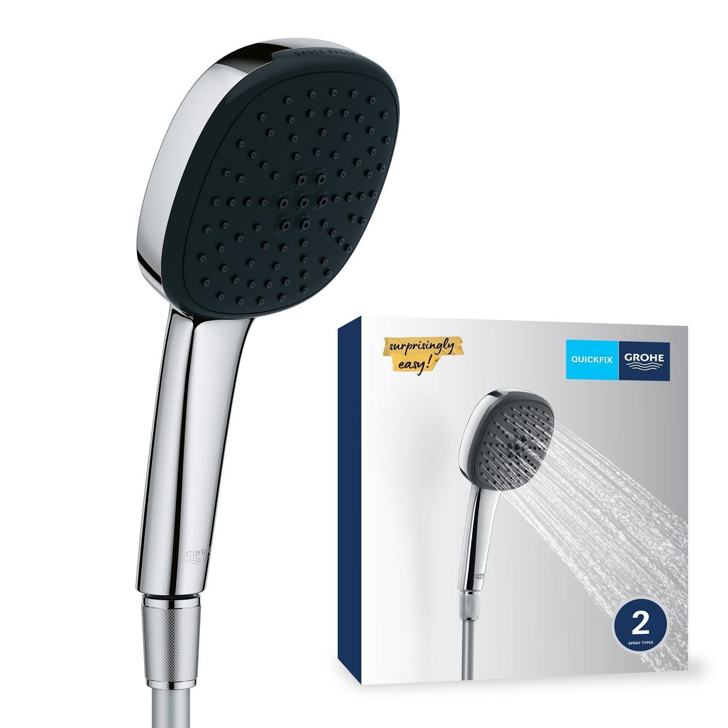 Grohe Vitalio Comfort 110 Manopola Doccia Cromo con Flessibile 1,5 m