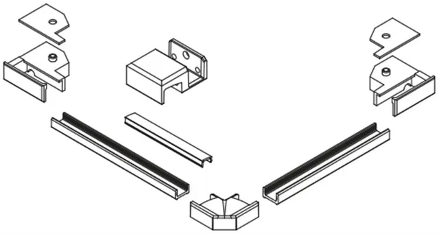 Vismaravetro Serie 8000 Kit SMF Porta SX VQ+VF ricambio argento satinato