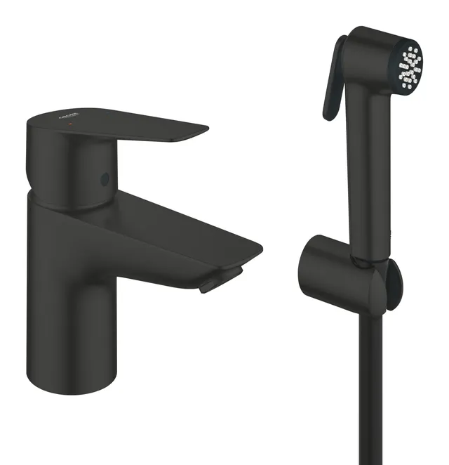 GROHE Start Edge miscelatore lavabo nero opaco con doccetta igienica