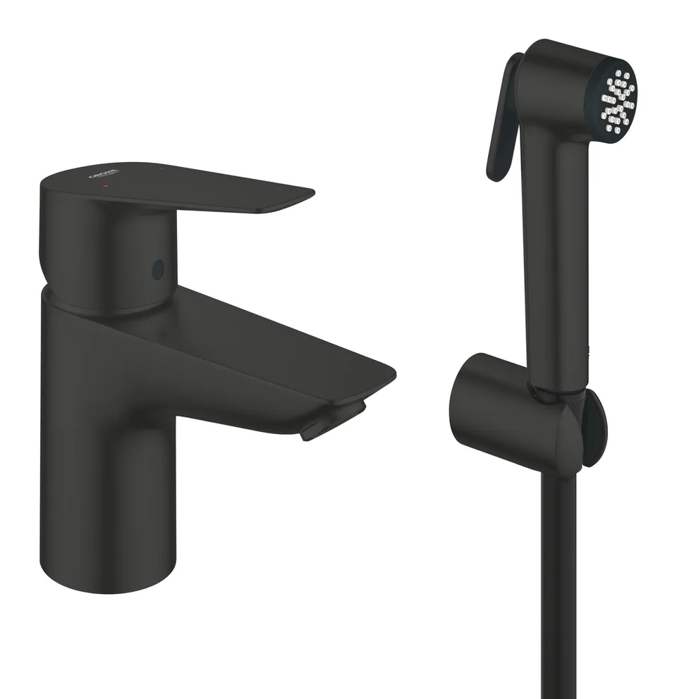 GROHE Start Edge miscelatore lavabo nero opaco con doccetta igienica