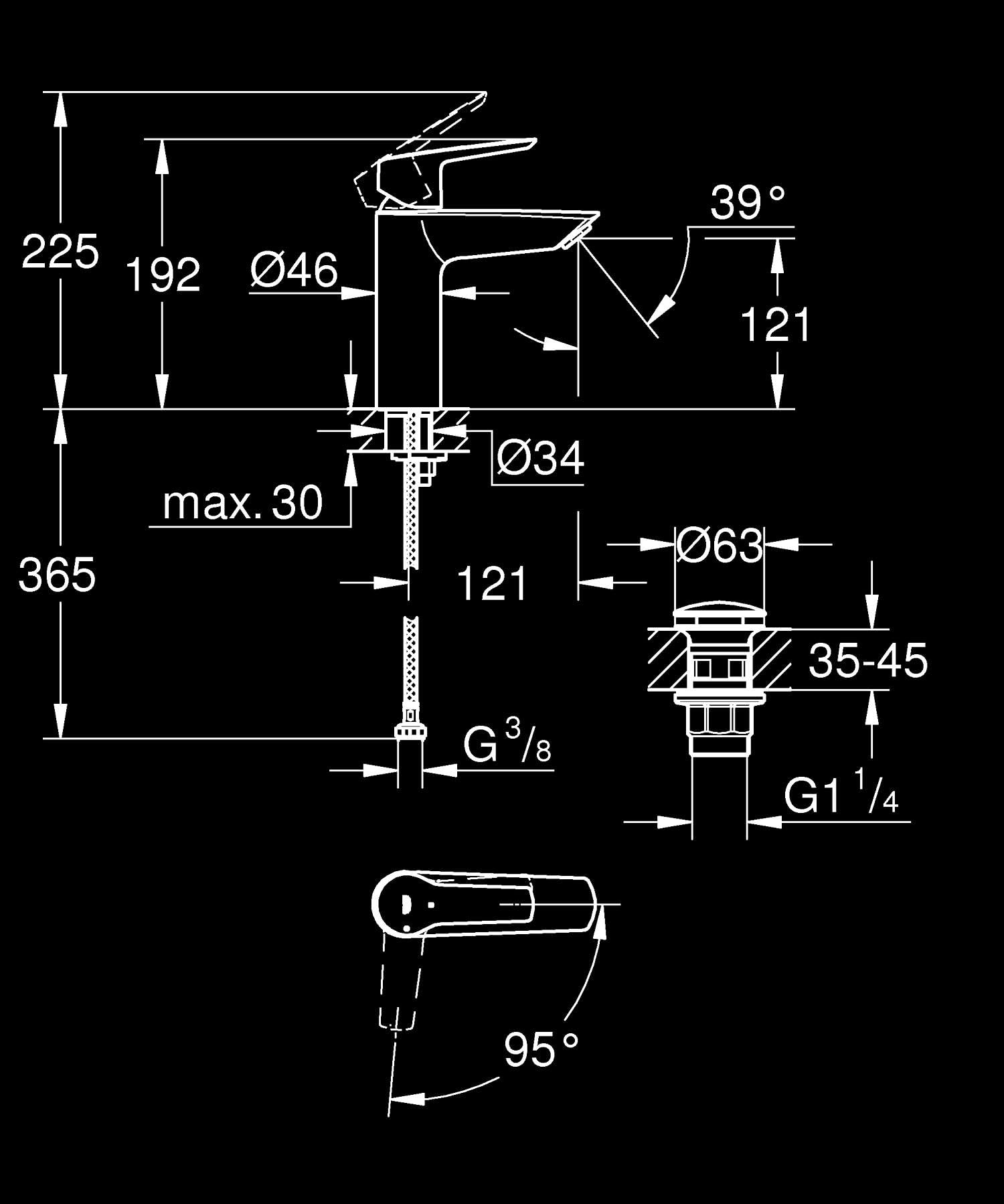 GROHE Start 237462432 miscelatore lavabo nero risparmio energetico