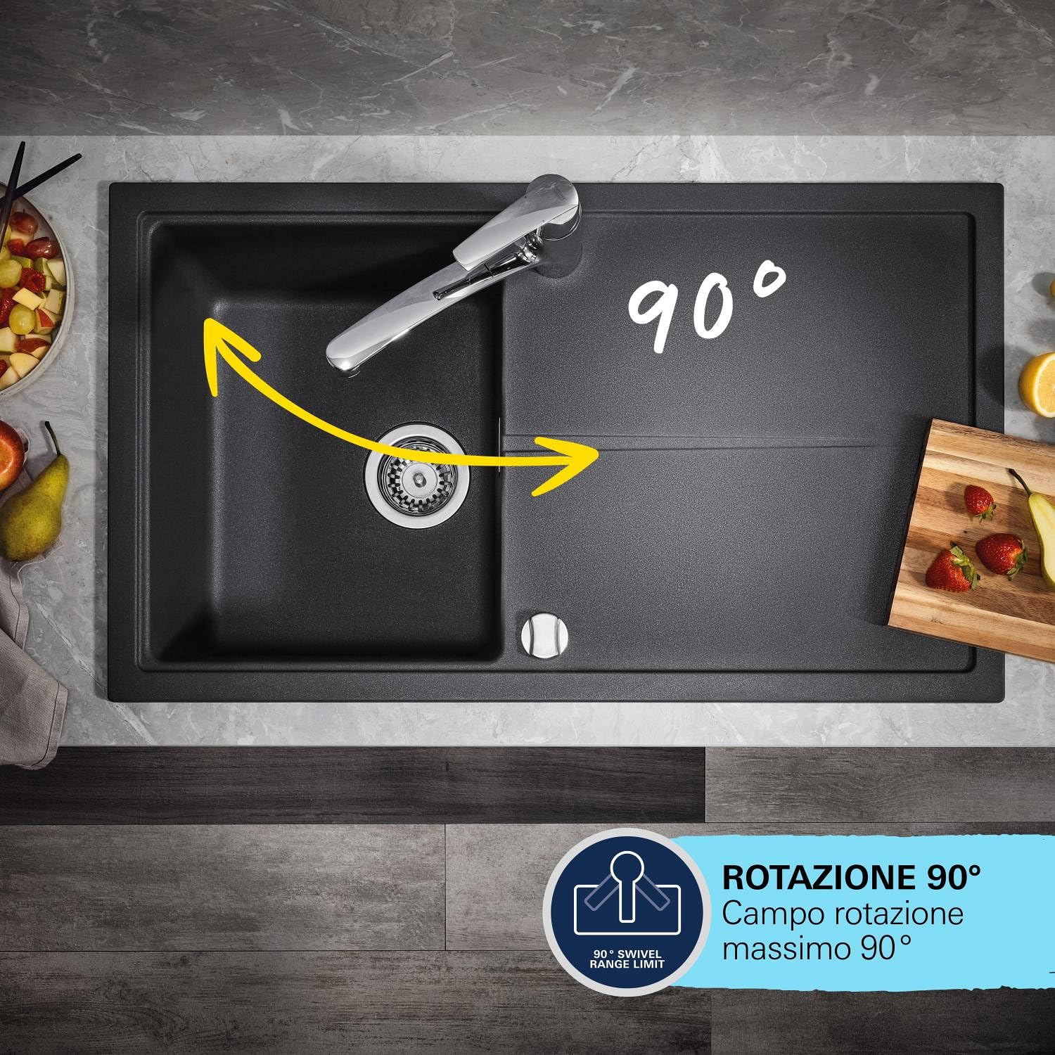 Grohe Start 303072431 miscelatore cucina nero doccetta 2 getti