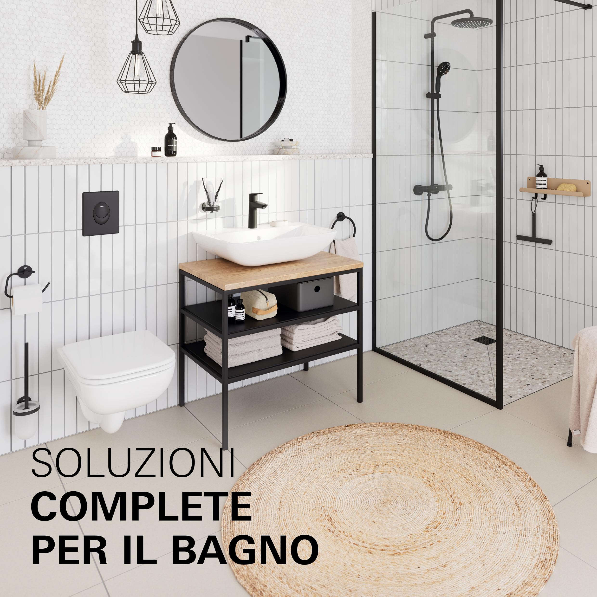 GROHE Start Edge 233452431 miscelatore bidet nero opaco pop-up