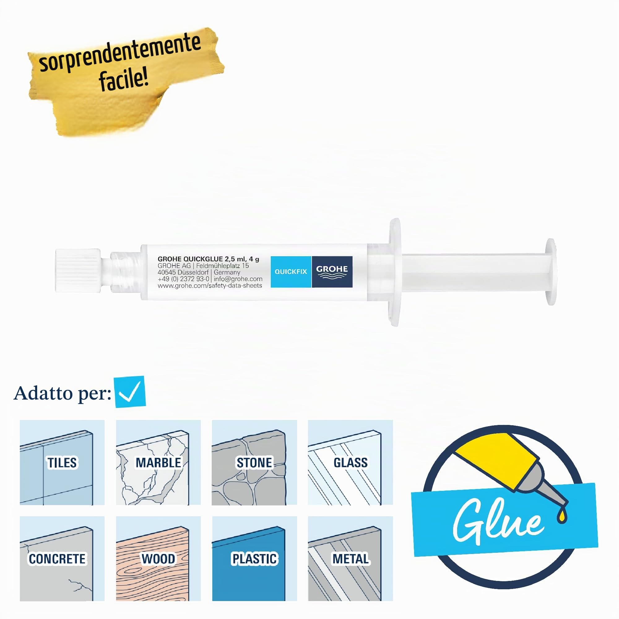 GROHE QuickGlue A1 41127000 colla fissaggio 1 punto 24h
