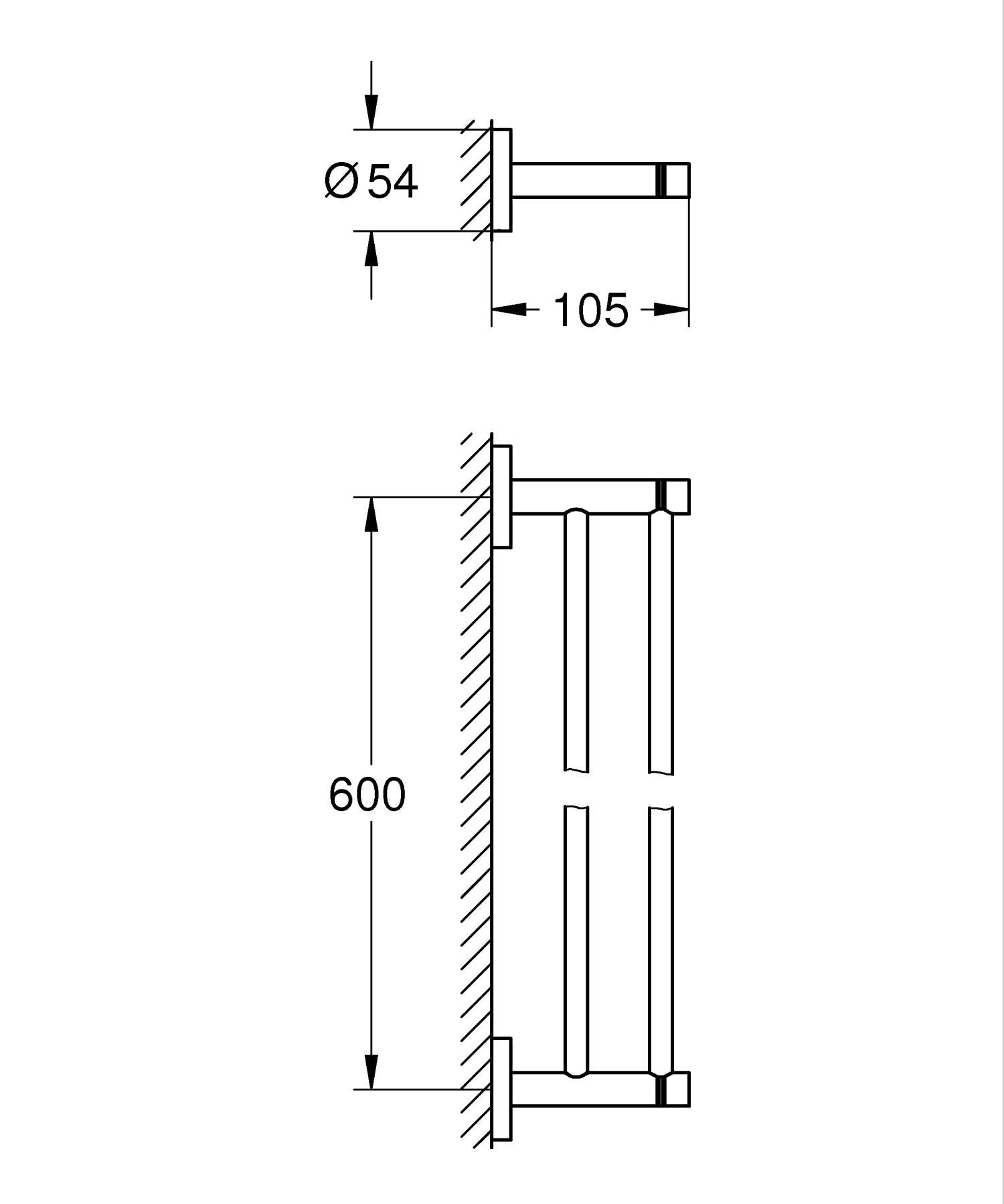 GROHE Start 41203DL0 portasciugamani doppio oro rosa 654 mm