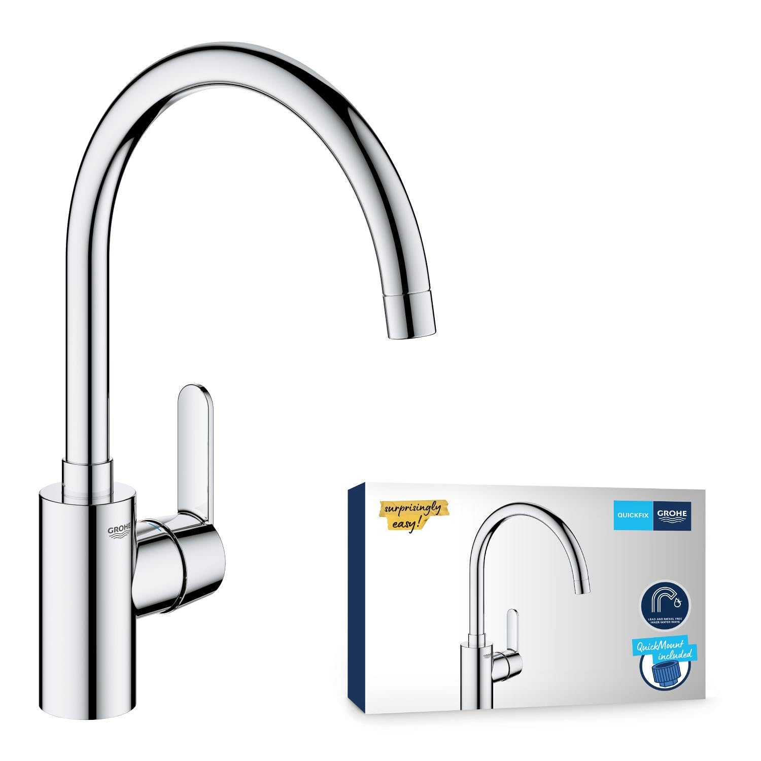 Grohe Eurocube 31484001 miscelatore lavello cromo moderno