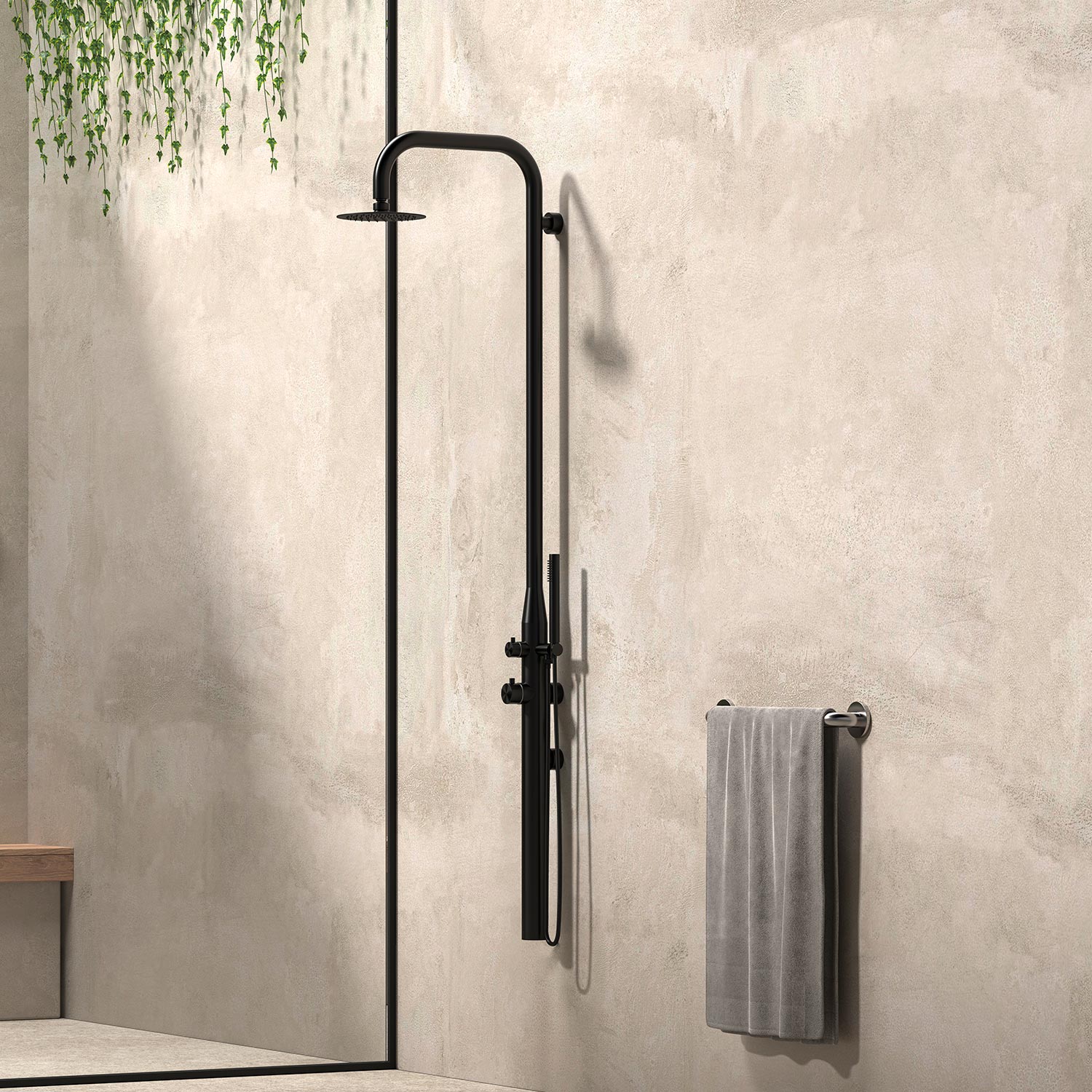 Sined Pula Nera doccia da parete acciaio inox esterno