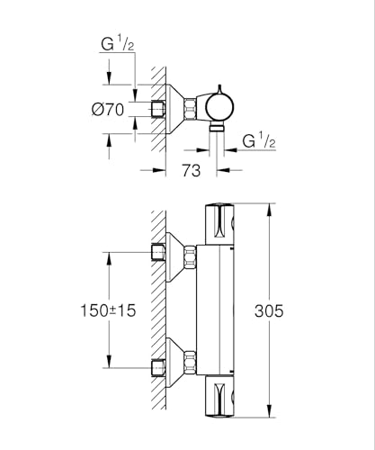 Grohe Grohtherm 800 34558000 miscelatore doccia termostatico cromo